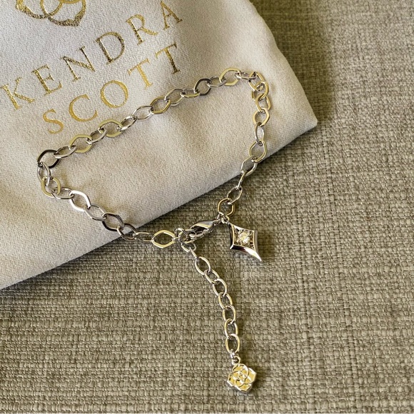 NWT Kendra Scott Kit Chain Bracelet with CZ Crystal - Picture 1 of 9